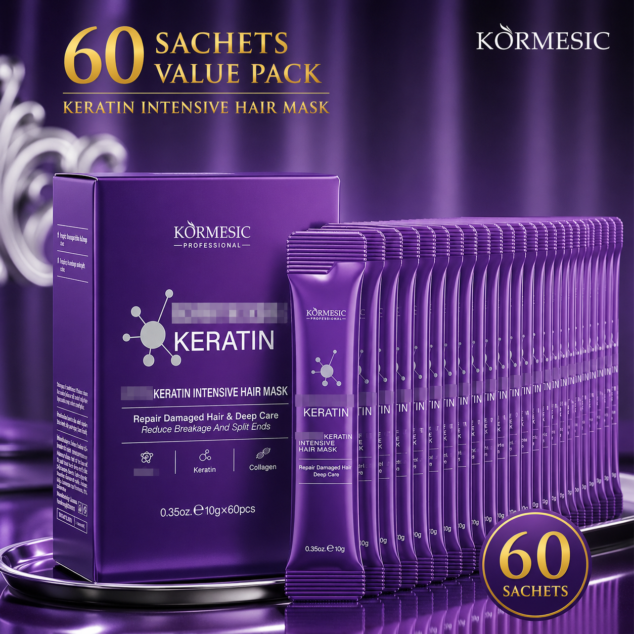 Kérumesic 3D Hyaluronic Acid Collagen Hair Mask 10g (20 Pack)