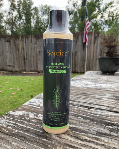 Outdoor photo of Seurico shampoo bottle