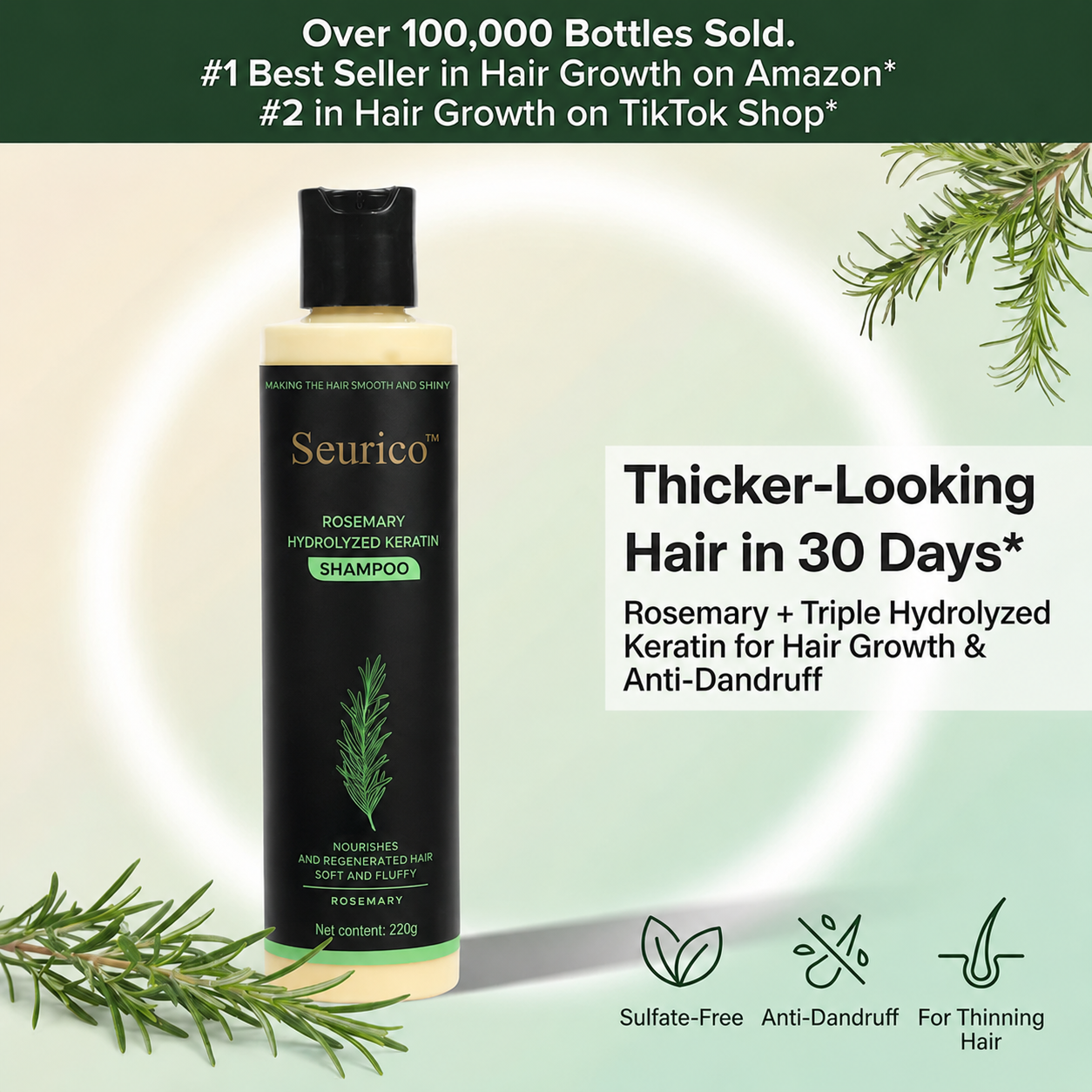 Seurico™ Rosemary Shampoo | Hair Growth & Anti-Dandruff Scalp Treatment-zrl