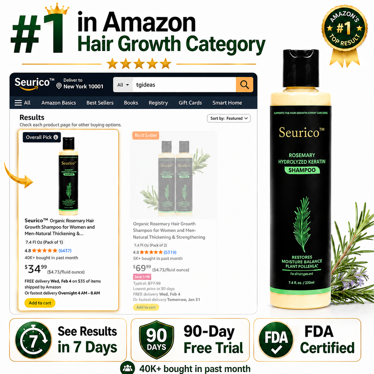 Seurico™ Rosemary Shampoo | Hair Growth & Anti-Dandruff Scalp Treatment-zrl