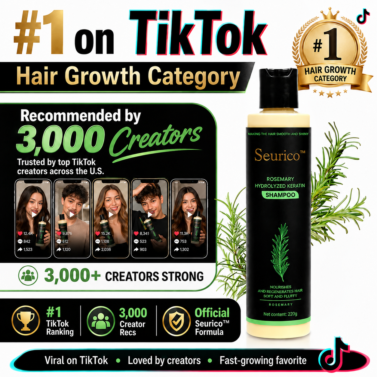 Seurico™ Rosemary Shampoo | Hair Growth & Anti-Dandruff Scalp Treatment-zrl