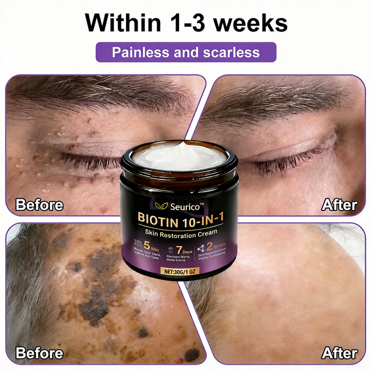 ✨ Seurico™ 10-in-1 Biotin Skin Restoration Cream | Made in USA 🇺🇸