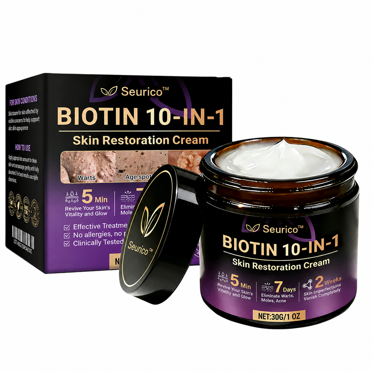 ✨ Seurico™ 10-in-1 Biotin Skin Restoration Cream | Made in USA 🇺🇸