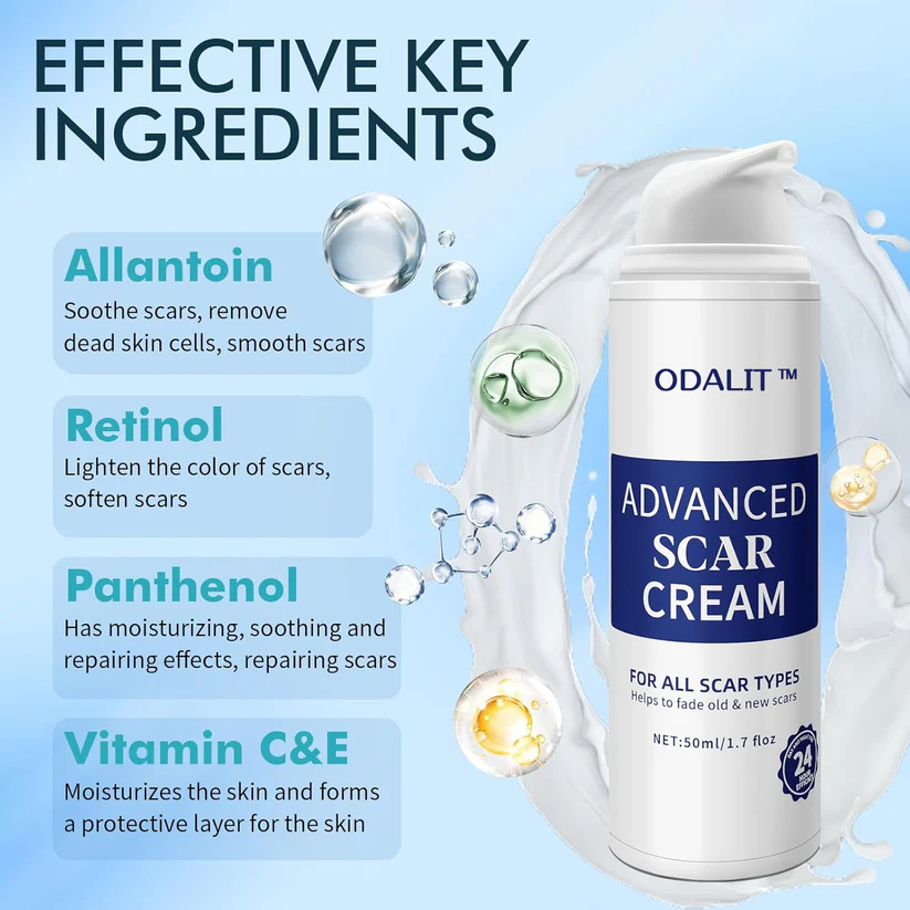 Seurico™ Scar Cream Gel, Advanced Silicone Scar Gel, Professional Scar Removal Cream for Surgical Scars, Stretch Mark, Keloid Bump, C-Section, Old and New Scars